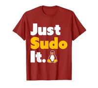 Just Sudo It Linux Nerd Souvenir Geek Tools T-Shirt, Homme, Canneberge, L