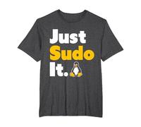 Just Sudo It Linux Nerd Souvenir Geek Tools T-Shirt, Homme Grandes Tailles, Chiné Foncé, 4X Tall