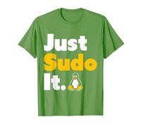 Just Sudo It Linux Nerd Souvenir Geek Tools T-Shirt, Homme, Herbe, S