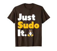 Just Sudo It Linux Nerd Souvenir Geek Tools T-Shirt, Homme, Marron, 3XL