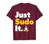 Just Sudo It Linux Nerd Souvenir Geek Tools T-Shirt, Homme, Marron, S