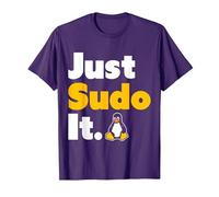 Just Sudo It Linux Nerd Souvenir Geek Tools T-Shirt, Homme, Violet, XXL