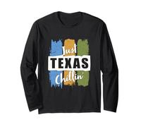 Just Texas Chillin' State Texan Chilling Vintage Rétro Manche Longue