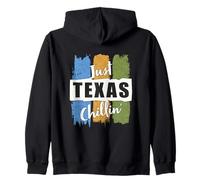 Just Texas Chillin' State Texan Chilling Vintage Rétro Sweat à Capuche