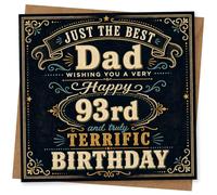 Just the Best Dad Carte d'anniversaire 93 ans pour papa - Carte d'anniversaire de style vintage