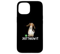 Just Throw It Balle pour Les Chiens et Les Amoureux des Chiens Coque pour iPhone 15