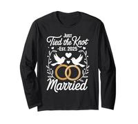 Just Tied the Knot Est. 2025 - Marriage Art Manche Longue