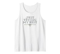Just Trying My Best Cross Stitch Graphic Funny Design Débardeur