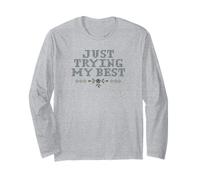 Just Trying My Best Cross Stitch Graphic Funny Design Manche Longue