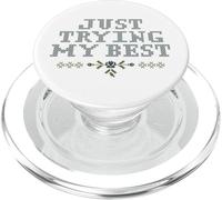 Just Trying My Best Cross Stitch Graphic Funny Design PopSockets PopGrip pour MagSafe