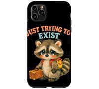 Just Trying to Exist Sad Raton Laveur avec Valise Graphique rétro Coque pour iPhone 11 Pro Max