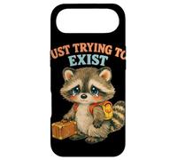 Just Trying to Exist Sad Raton Laveur avec Valise Graphique rétro Coque pour iPhone Air