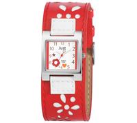 Just Uhren - 48-S0033-RD - Montre Mixte - Quartz - Analogique - Bracelet Cuir Rouge