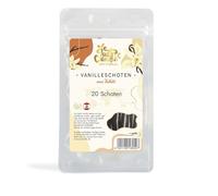 JUST VANILLA Bourbon Lot de 20 gousses de vanille Tahiti de qualité supérieure pour la cuisson, la cuisson, l'extraction, le raffinage des desserts sucrés