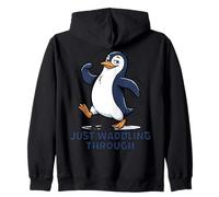 Just Waddling Through Cute Penguin Cartoon Sweat à Capuche
