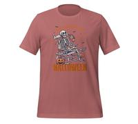 Just Waiting for Halloween Funny Scary T-shirt unisexe pour adulte, mauve, L