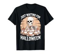 Just Waiting for Halloween Skeleton T-Shirt