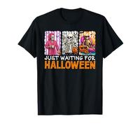 Just Waiting for Halloween Spooky Squelette Jack O Lantern T-Shirt