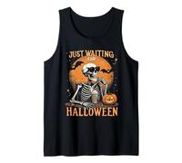 Just Waiting for Halloween Squelette drôle Jack O Lantern Débardeur