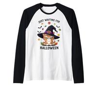Just Waiting for Halloween Witten, Cadeau pour Homme, Femme et Enfant Manche Raglan