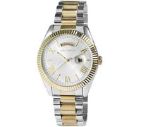 Just Watch Montre Luka pour homme en acier inoxydable - Boîtier de 41 mm - Bracelet à maillons en acier inoxydable de 20 mm avec boucle déployante - Affichage de la date et du jour de la semaine