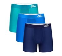 Just Wears Boxer Briefs - Pack of 3 | Anti Chafing No Ride Up Organic Underwear for Men | Perfect for Everyday Wear Or Sports Like Cycling & Running | Dark Blue Light Green & Light Blue | Medium
