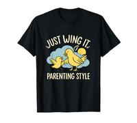 Just Wing It Humour Parenting Oiseau fantaisie T-Shirt
