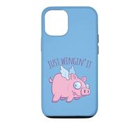 Just Wingin' It Derpy Flying Pig Coque pour iPhone 12/12 Pro