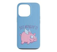 Just Wingin' It Derpy Flying Pig Coque pour iPhone 13 Pro