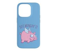 Just Wingin' It Derpy Flying Pig Coque pour iPhone 14 Pro