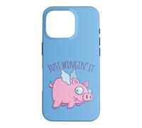 Just Wingin' It Derpy Flying Pig Coque pour iPhone 16 Pro