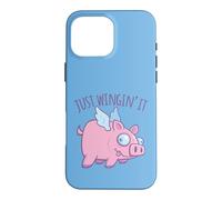 Just Wingin' It Derpy Flying Pig Coque pour iPhone 16 Pro Max