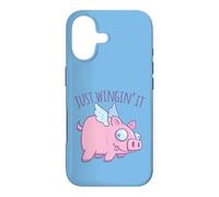 Just Wingin' It Derpy Flying Pig Coque pour iPhone 17