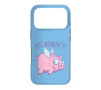 Just Wingin' It Derpy Flying Pig Coque pour iPhone 17 Pro