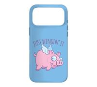 Just Wingin' It Derpy Flying Pig Coque pour iPhone 17 Pro Max