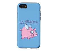 Just Wingin' It Derpy Flying Pig Coque pour iPhone SE (2020) / 7/8