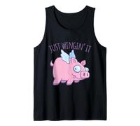 Just Wingin' It Derpy Flying Pig Débardeur
