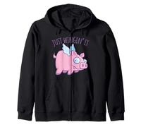 Just Wingin' It Derpy Flying Pig Sweat à Capuche