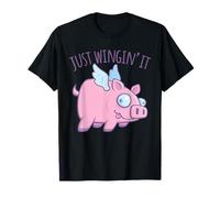 Just Wingin' It Derpy Flying Pig T-Shirt