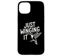 Just Winging It Citation Humour Procrastination Coque pour iPhone 15 Plus