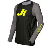 Just1 J-Flex Maillot Motocross, noir-gris-jaune, taille XL pour homme