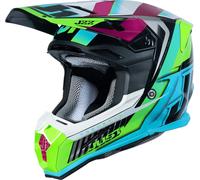 Just1 J22F Frenetik Casque de motocross, noir-vert, taille M pour homme