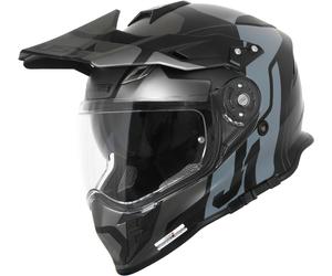 Just1 J34 Pro Tour Casque de motocross, noir-argent, taille XS pour homme