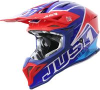 Just1 J39 Thruster Casque de motocross, noir-blanc-bleu, taille S pour homme