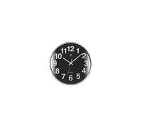 Justaminute 00816 Horloge à quartz Cercle Noir, Chrome