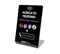 JUSTAP Pro Support NFC pour avis Google et réseaux sociaux | Compatible avec iPhone et Android | Statistiques | Sans abonnement