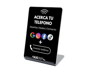 JUSTAP Pro Support NFC pour avis Google et réseaux sociaux | Compatible avec iPhone et Android | Statistiques | Sans abonnement