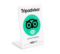 JUSTAP Tripadvisor - Support NFC pour avis Tripadvisor | Compatible avec iPhone et Android | Statistiques et Contact | Menu personnalisé | Sans abonnement