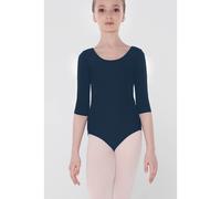 Justaucorps 3/4 microfibre élasthanne fille Wear Moi Arabesque Bleu 8/10 ans