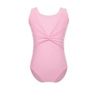 Justaucorps de Gymnastique Justaucorps de gymnastique en maille transparente torsadée for filles, Costume d'entraînement de danse de Ballet, body de patinage sans manches for enfants ( Color : Pink ,